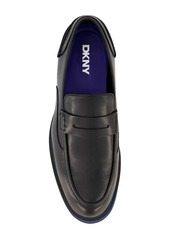 Dkny Men's Leather Contrast Penny Loafers - Black