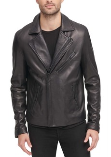 DKNY Men's Leather Motorcycle Jacket