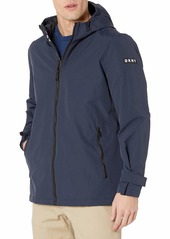DKNY Men's Lightweight Water Resistant Taslan Hooded Rain Jacket