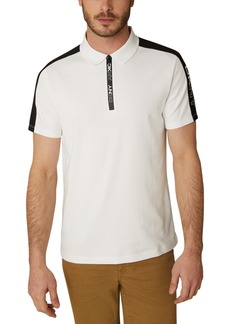 Dkny Men's McKay Regular-Fit Logo Panel 1/4-Zip Polo Shirt