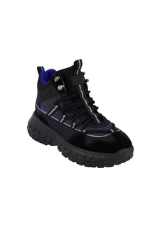 Dkny Men's Mixed Media Hi Top Lightweight Sole Trekking Sneakers - Black