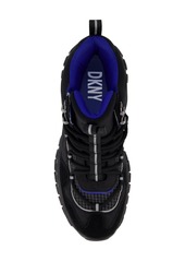 Dkny Men's Mixed Media Hi Top Lightweight Sole Trekking Sneakers - Black