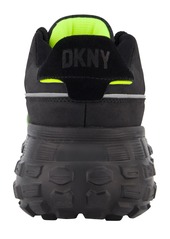 Dkny Men's Mixed Media Low Top Lightweight Sole Trekking Sneakers - Black