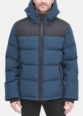 Dkny Men's Mixed-Media Puffer Coat, Created for Macy's - Reflective