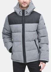 Dkny Men's Mixed-Media Puffer Coat, Created for Macy's - Reflective