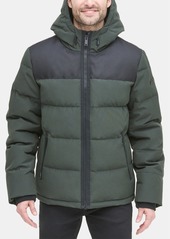 Dkny Men's Mixed-Media Puffer Coat, Created for Macy's - Reflective