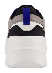Dkny Men's Mixed Media Runner on a Lightweight Sole Sneakers - Navy