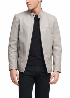 DKNY Men's Modern Lamb Leather Racer Jacket