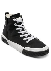 Dkny Men's Nylon Two Tone Branded Sole Hi Top Sneakers - Black