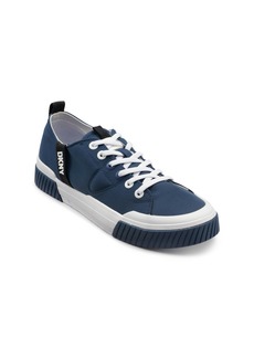 Dkny Men's Nylon Two Tone Branded Sole Low Top Sneakers - Navy
