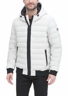 DKNY Men's Quilted Performance Hooded Bomber Jacket