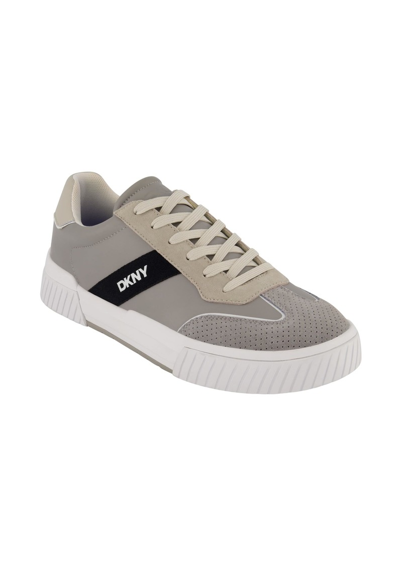 DKNY Men's Rubber Sole Round Toe Shape Lace-up Sneakers