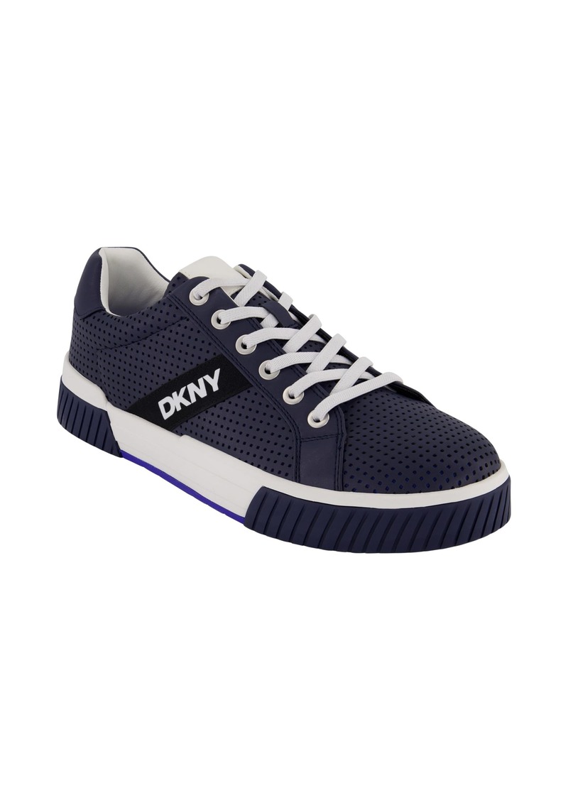 DKNY Men's Rubber Sole Round Toe Shape Lace-up Sneakers