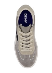 Dkny Men's Side Logo Perforated Two Tone Branded Sole Racer Toe Sneakers - Grey