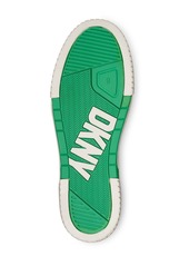 Dkny Men's Side Logo Perforated Two Tone Branded Sole Racer Toe Sneakers - White, Green