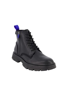 Dkny Men's Side Zip Lace Up Rubber Sole Work Boots - Black