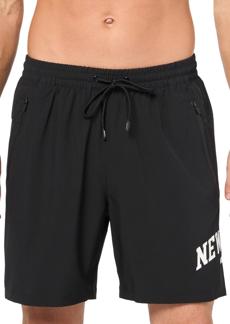 DKNY Men's Standard Stretch Quick Dry Volley UPF 40+ Protection Swim Trunk