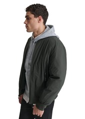 Dkny Men's Stretch Zip-Front Zip-Pocket Bomber Jacket - Navy