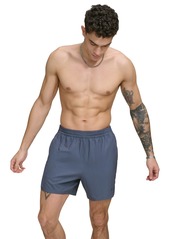 "Dkny Men's Tonal Logo Stretch 5"" Volley Shorts - Black"