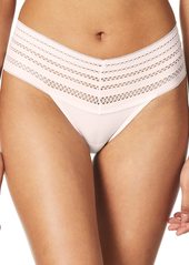 DKNY womens Dkny Women Classic Cotton Wide Lace Trim Panty Thong Panties   US