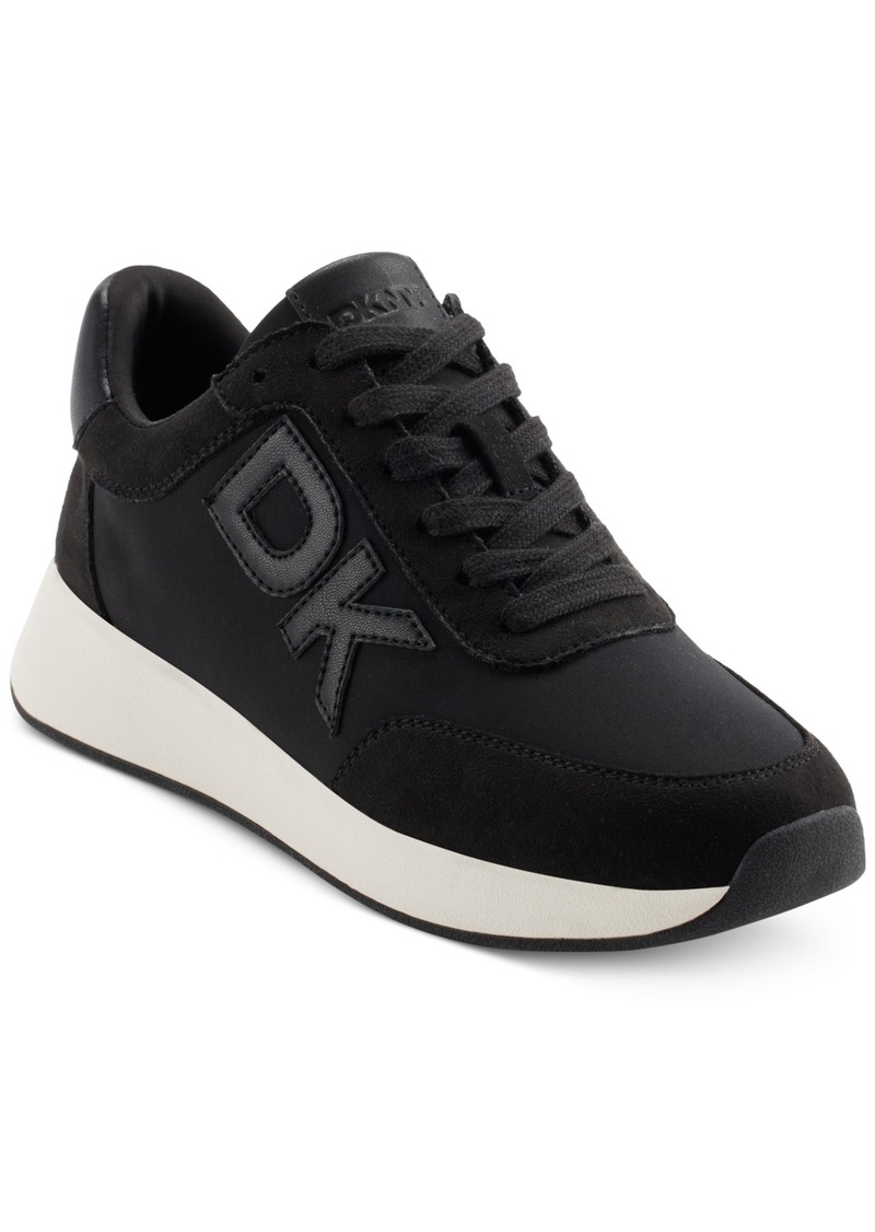 Dkny Oaks Logo Applique Athletic Lace Up Sneakers, Created for Macy's - Black