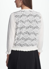 Dkny Open Front Cardigan with Lace Back, Created for Macy's