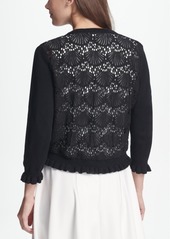 Dkny Open Front Cardigan with Lace Back, Created for Macy's