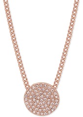Dkny Pave Disc 19" Pendant Necklace, Created for Macy's