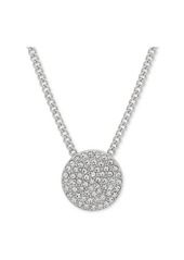 Dkny Pave Disc 19" Pendant Necklace, Created for Macy's
