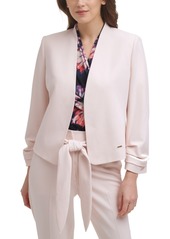 Dkny Ruched-Sleeve Open-Front Jacket