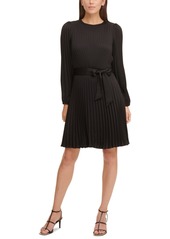 Dkny Pleated Fit & Flare Dress
