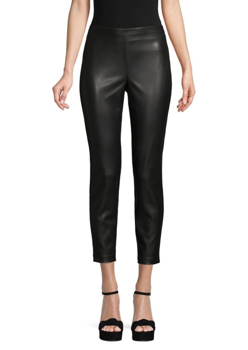 Donna Karan Leather & Ponte Crop Pants