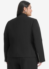 Dkny Plus Size Zip-Front Jacket - Black