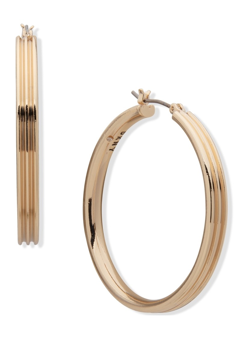DKNY Dkny Rounded Wire Hoop Earrings, 1.4" | Jewelry