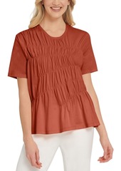 Dkny Ruched Short-Sleeve Top
