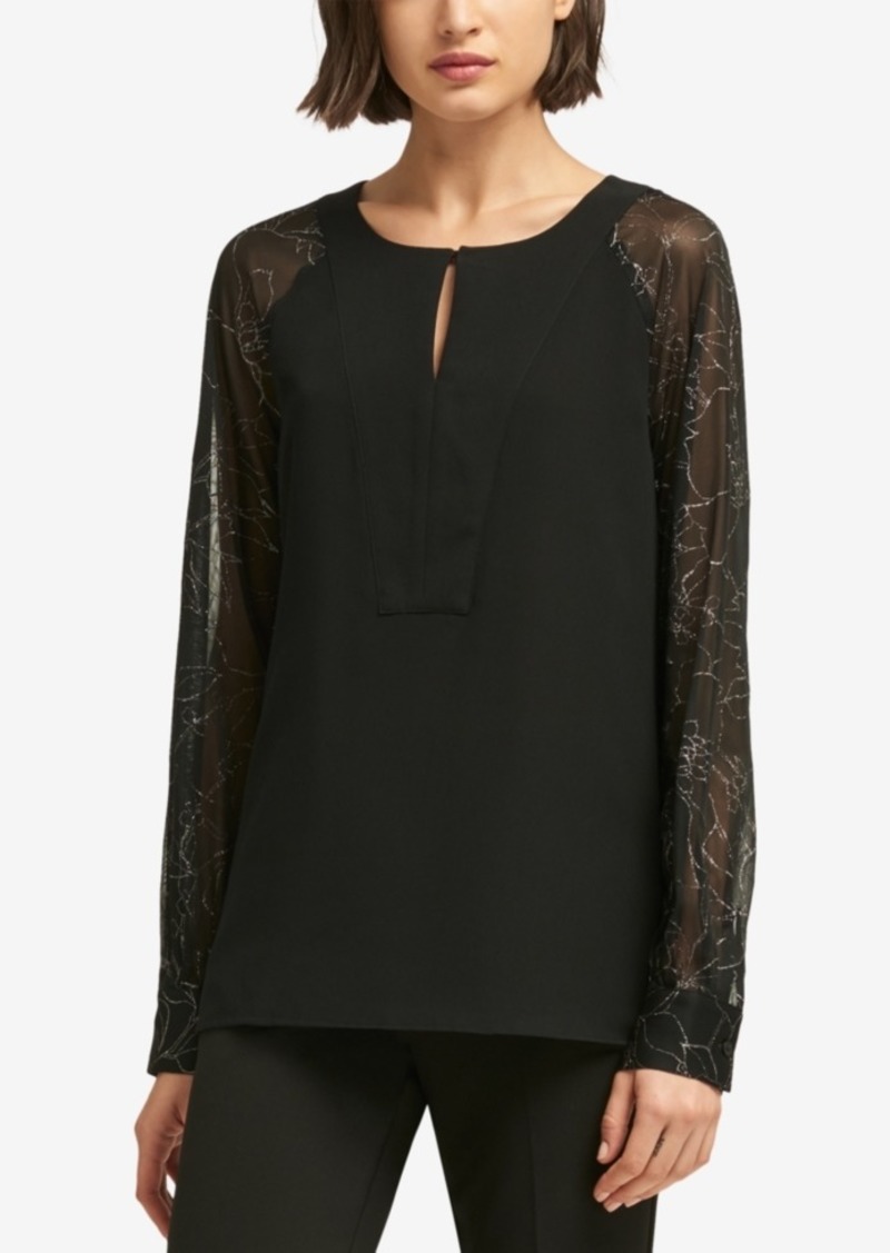 dkny sheer sleeve sweater