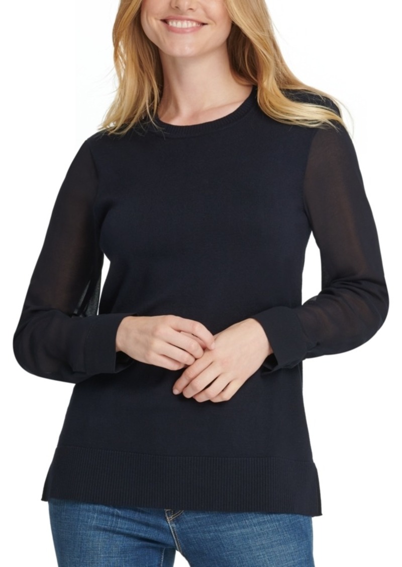 dkny sheer sleeve sweater