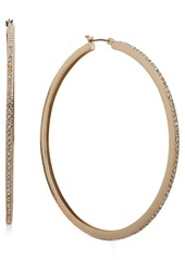 "Dkny Crystal Pave Large Hoop Earrings, 2.3"" - White"
