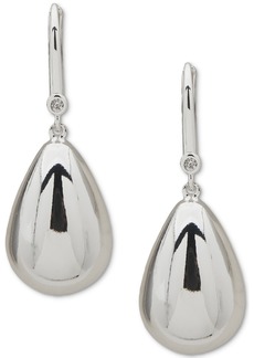 Dkny Silver-Tone Puffy Sculptural Tear-Shape Drop Earrings - Silver