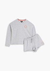 DKNY Sleepwear - Appliquéd mélange cotton-blend jersey pajama set - Gray - L