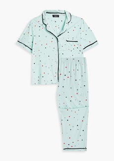 DKNY Sleepwear - Cropped printed cotton-blend jersey pajama set - Green - XS