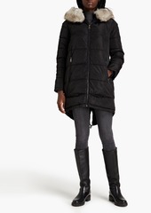 DKNY Sleepwear - Faux fur-trimmed quilted shell hooded coat - Black - XS