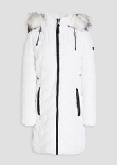 DKNY Sleepwear - Faux fur-trimmed quilted shell hooded coat - White - L