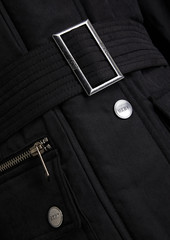 DKNY Sleepwear - Faux fur-trimmed shell hooded coat - Black - XS