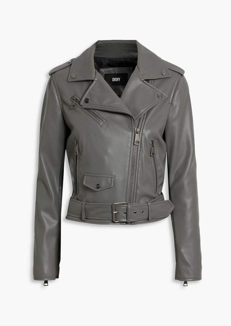 DKNY Sleepwear - Faux leather biker jacket - Gray - S