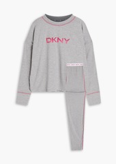 DKNY Sleepwear - Mélange printed stretch-jersey pajama set - Gray - S