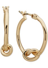 Dkny Small Bottom Knotted Modern Hoop Earrings - Gold