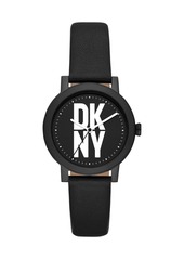 DKNY Soho D Women's Three-Hand, Black-Tone Stainless Steel Watch