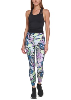 Dkny Sport Printed High-Waist 7/8 Leggings - POSEIDON JUNGLE