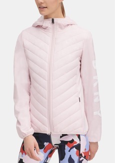 dkny hooded cinch bottom cocoon puffer coat